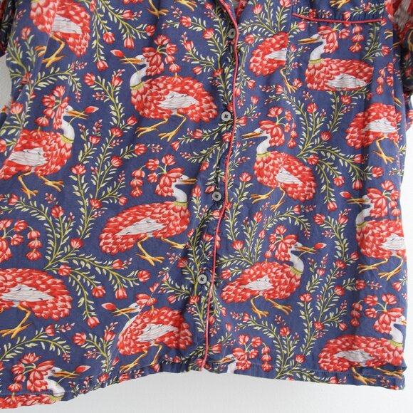 PRINTFRESH Queen Lotus Short PJ Pajama Sleep Set Indigo Bird Cotton Size 1X - Picture 5 of 16